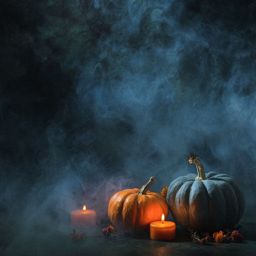 Eerie and Festive Halloween Scene with Pumpkins