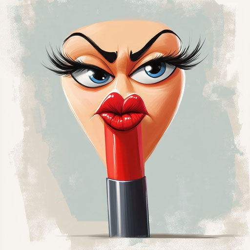 Captivating Lipstick Caricature Clipart for Social Media