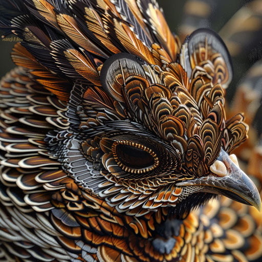 Detailed plumage of a quail bird, Vincent Munier style