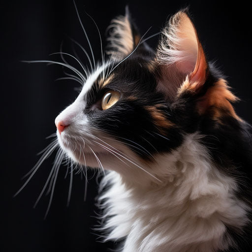 Calico cat in profile