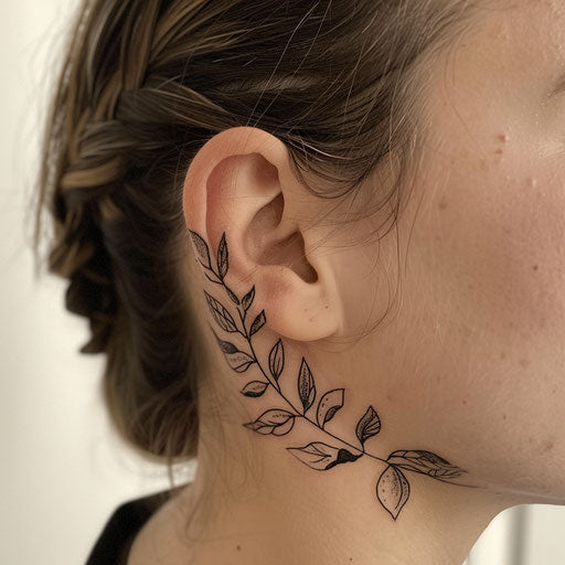 Subtle leaf pattern along the jawline