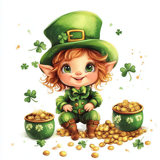 St. Patrick's Day, cute baby Irish leprechauns