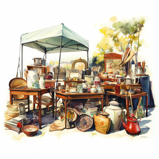 Yard sale artwork in the style of Impressionistic Art