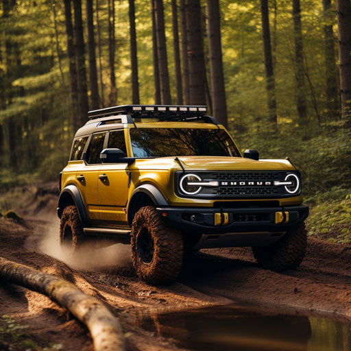 Vintage gold 4x4 vehicle