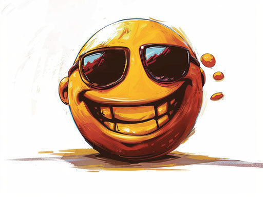 smiling emoji with sunglasses making a gesture