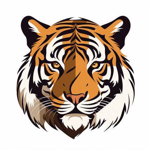 Tiger clipart in the style of Minimalist, on white background
