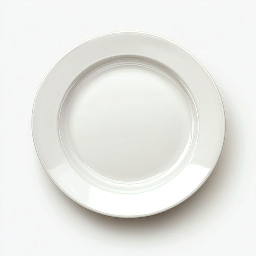 3D plate in photorealistic style on flat white background, isolated clipart