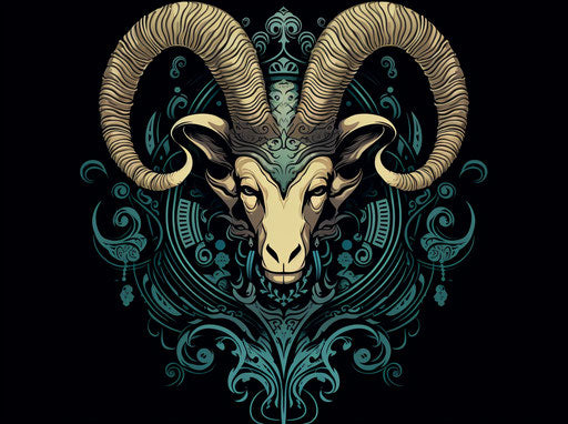 Tribal pattern of a ram vector design