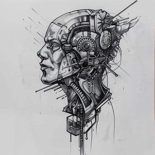 Bold flat tattoo sketch for an evolution tattoo