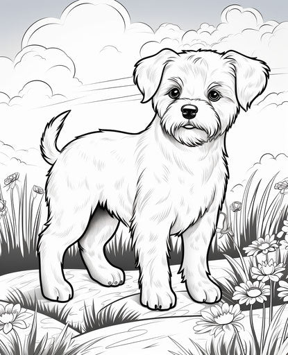 Coloring Page for Cute Dogs