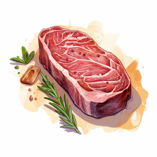 Steak illustration in the style of Pastel Colors Art, on a white background