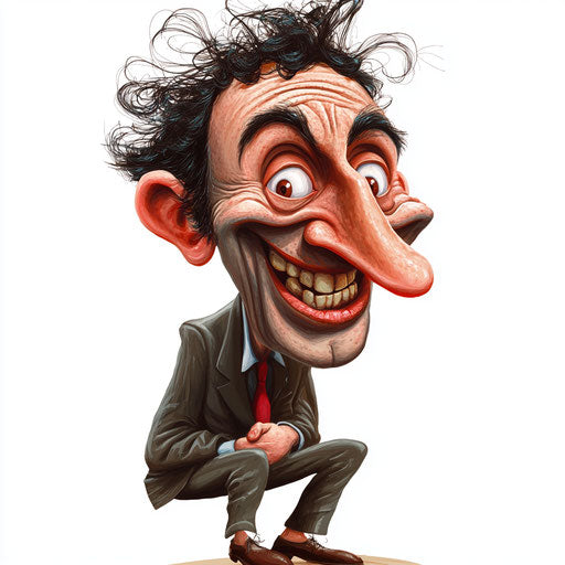 Creative Nervous Caricature Clipart in Vector and 4K Formats