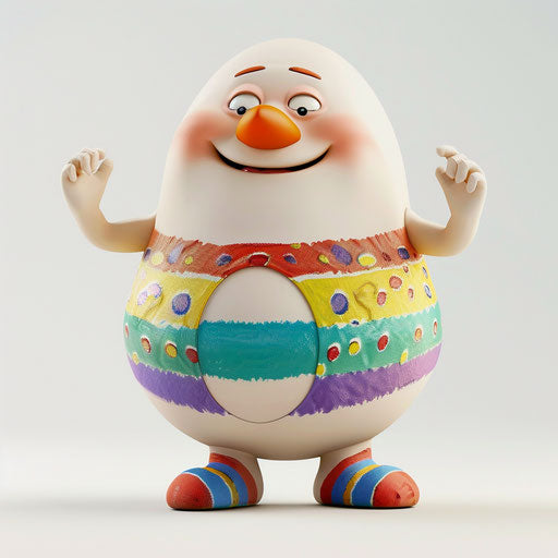 Realistic Humpty Dumpty clipart on flat white background