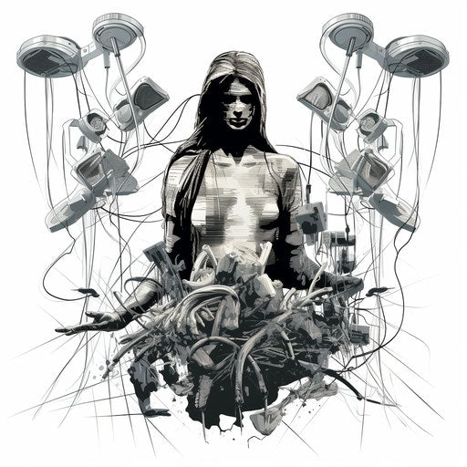 Medical clipart in Chiaroscuro Art style on white background