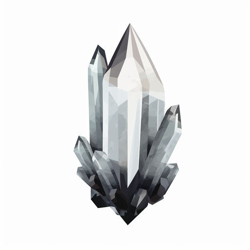 Crystal illustration in a minimalist style, on a white background