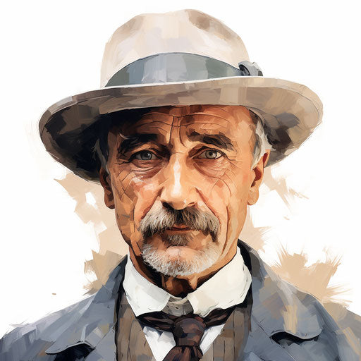 Mr. Clipart in the style of Oil painting, on a white background