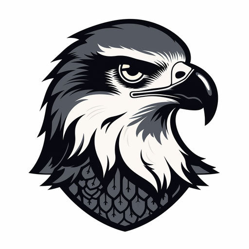 Falcon in Minimalist style, on white background