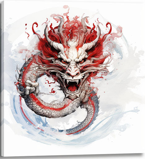 Chinese dragon tattoos on white background