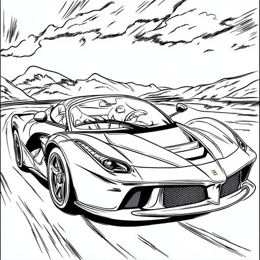 Red car in a satirical and engaging political cartoon