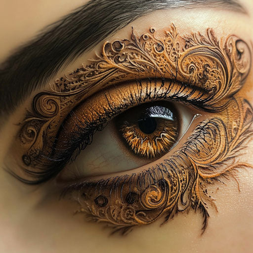 Eyebrow tattoo with surreal, seamless blend into skin