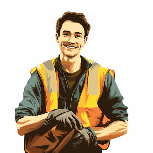 Volunteer illustration in the style of Chiaroscuro Art on white background