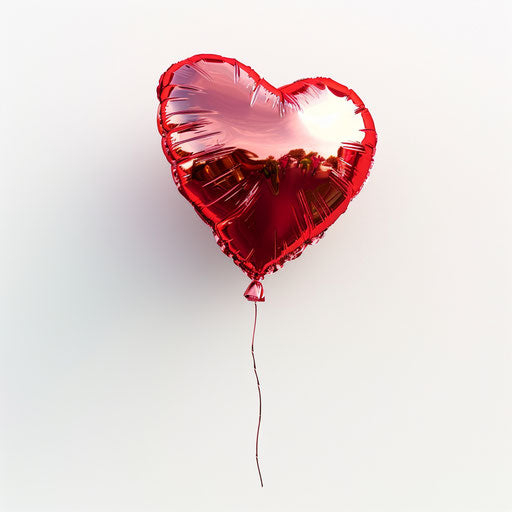 Realistic heart balloon on white background, soft lighting