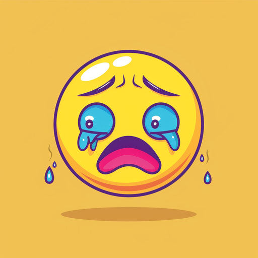 Modern crying emoticon