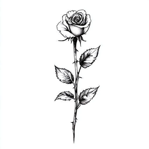 Minimalist tattoo sketch of a beautiful rose for men