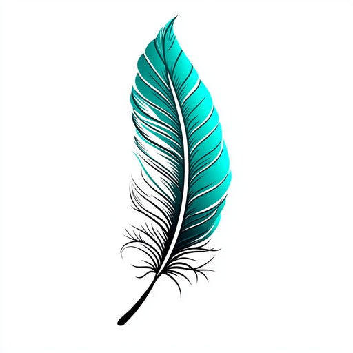 Feather with Turquoise Gradient