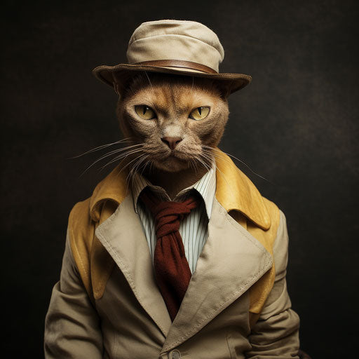 Burmese cat dressed as a man