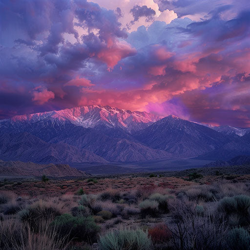 Stormy sunset on Mt San Jacinto