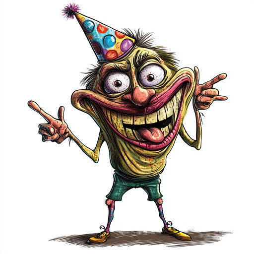 Humorous caricature of a garden clipart with human characteristics