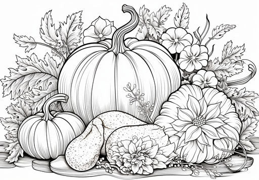 Intricate carving design of a pumpkin