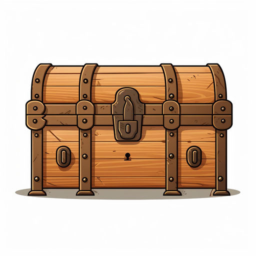 Minimalist Style Chest Illustration on White Background