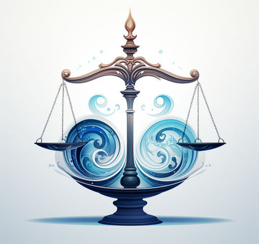 Zodiac scales tattoo on white background