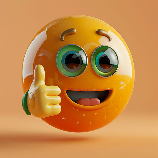 Altered smiling face with thumbs up