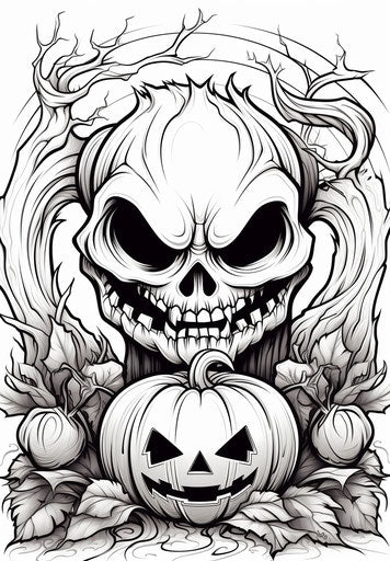 Free printable Halloween coloring pages, accurate and detailed style, kawaiipunk 23:33