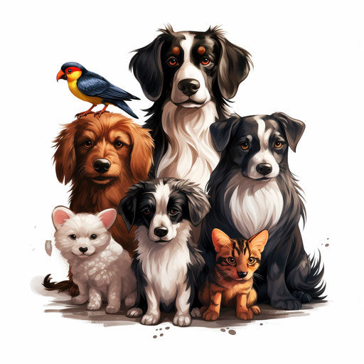 Pets clipart in the style of Chiaroscuro Art