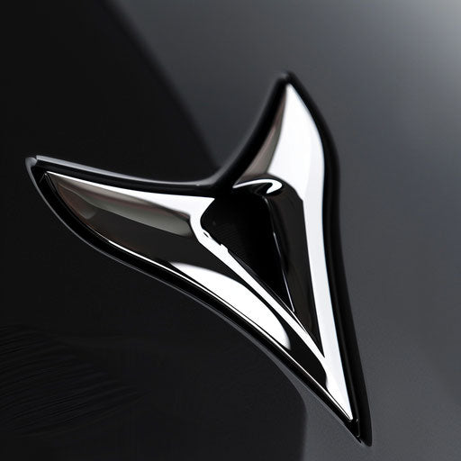 Luxury car logo with silver and black accents