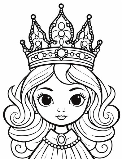 Princess in a crown coloring page