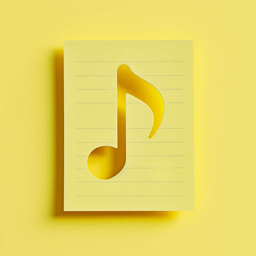 Note clipart on chartreuse background with surreal brightness