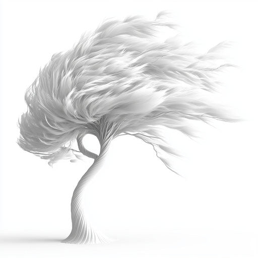 3D wind on realistic white background, isolated clipart