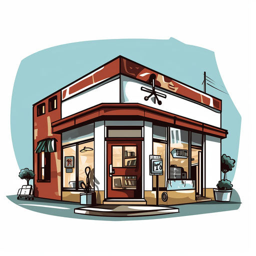 Clínica clipart in the style of Chiaroscuro Art, on a white background