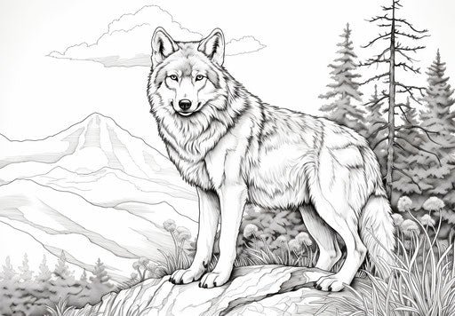 Wolf illustration, 1860–1969 style, animated gifs