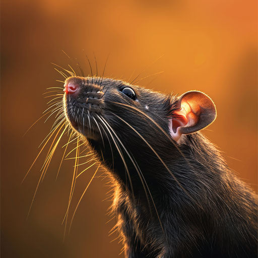 Realistic rat clipart on random color background