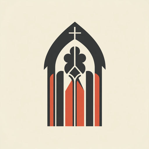 Modern church logo with unique stylized altar and professional typography