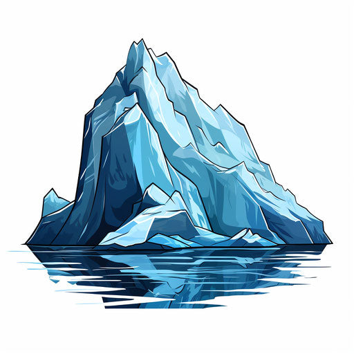 Iceberg clipart in the style of Chiaroscuro Art