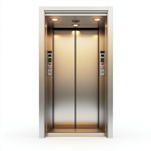 3D elevator on flat white background