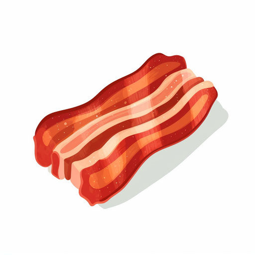 Minimalist style clipart of bacon on white background