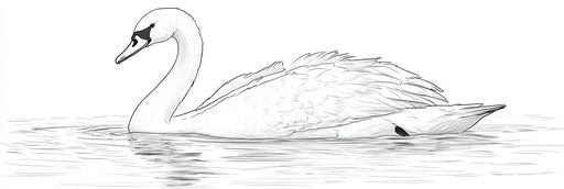 Very simple swan coloring page 3:1